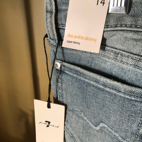 💙Kids 7 for all mankind cropped jeans size 14 luxe vintage - Picture 6 of 10